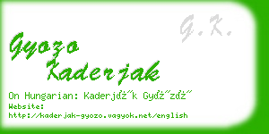 gyozo kaderjak business card